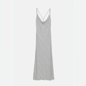 Zara Women’s Black & White Polkadot Sleeveless Midi Dress Size Medium